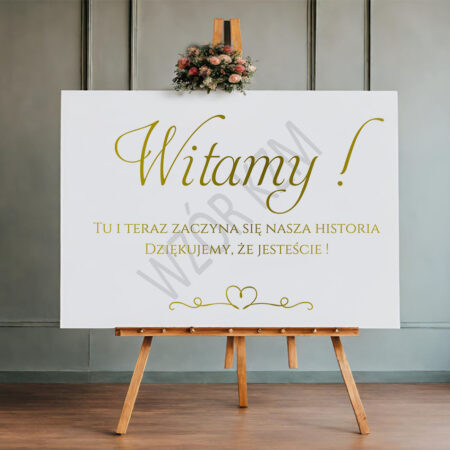 Tablica Powitalna A2 wz złoty