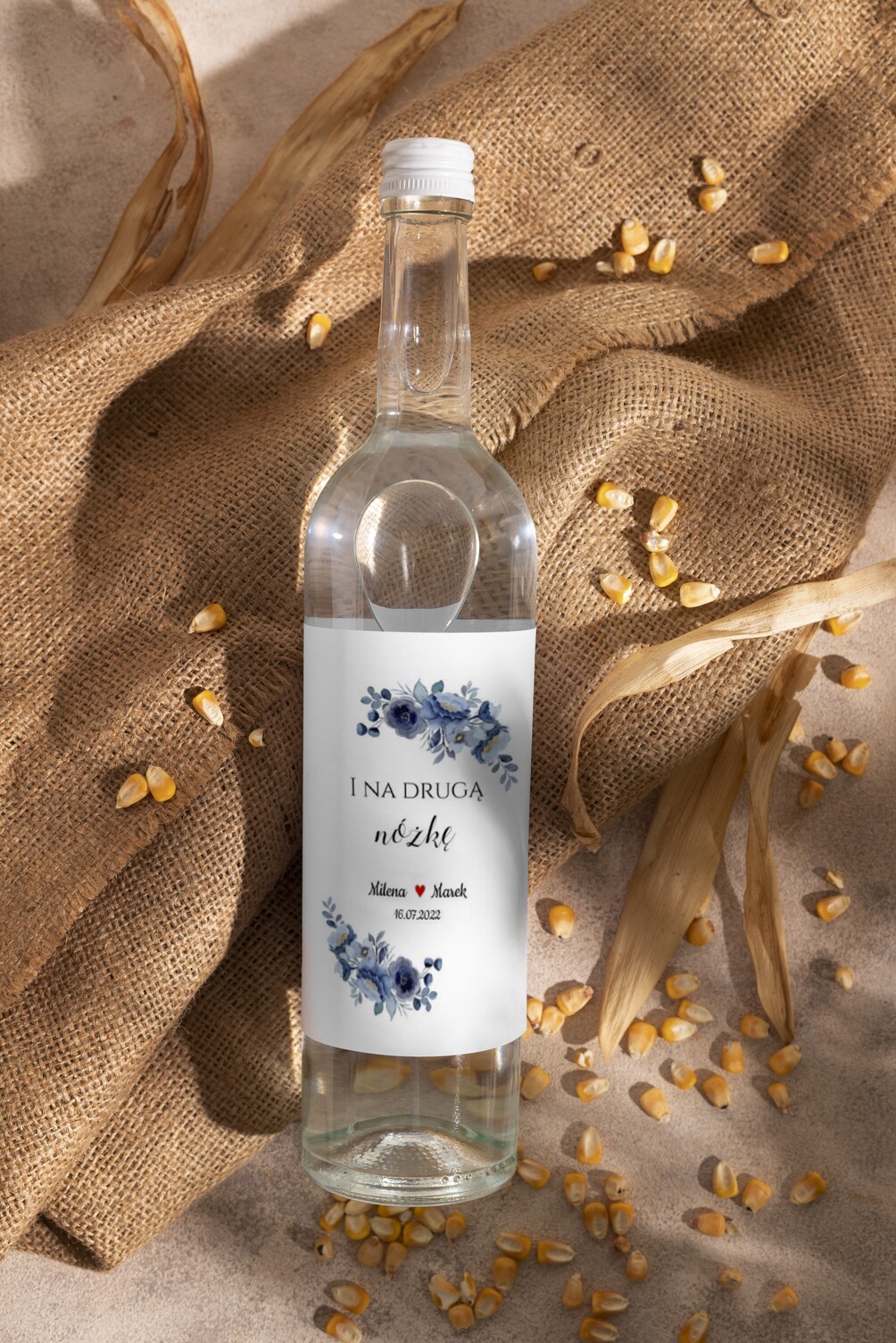 Naklejki na butelkę 500 ml granatowe