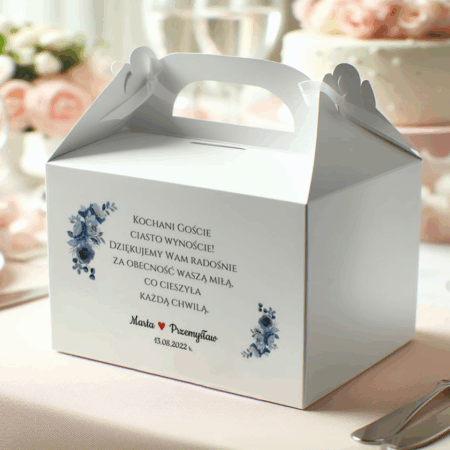 Naklejki na pudełko z ciastem Granatowe