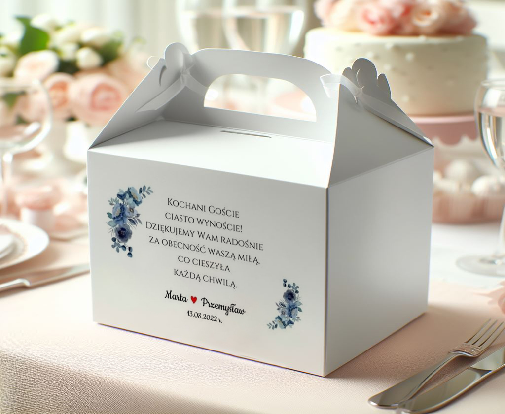 Naklejki na pudełko z ciastem Granatowe