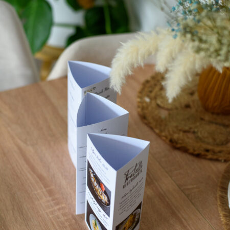 Menu weselne składane na 3 1-9szt.