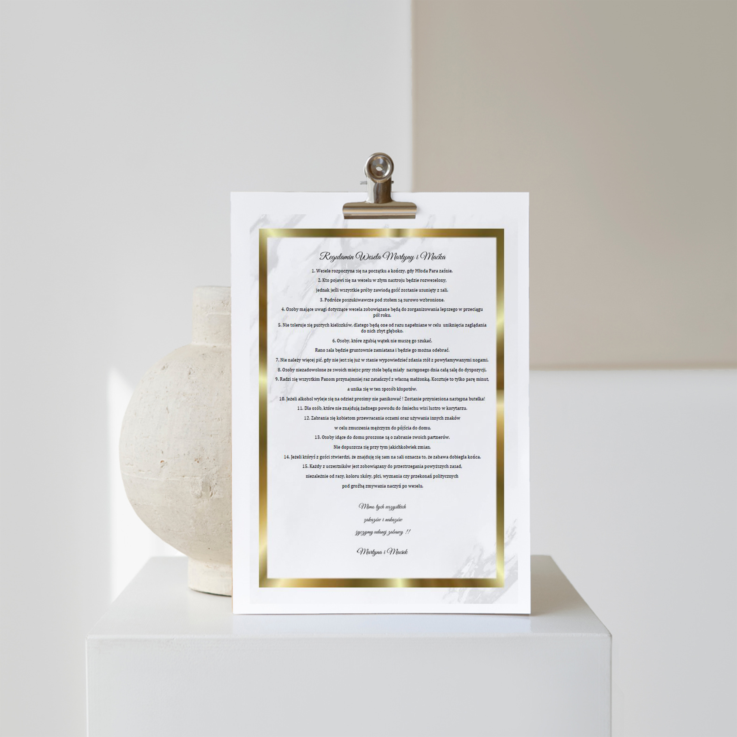 Regulamin Wesela