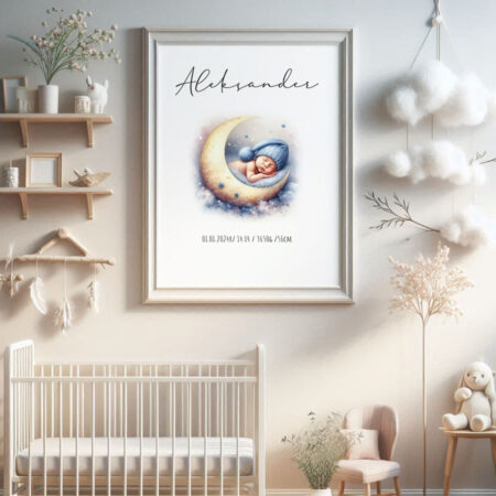 Plakat Do Domu A3 Metryczka Chłopiec Chłopczyk 1