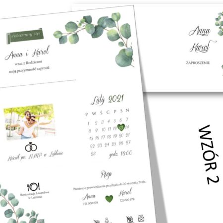 Zaproszenie składane na 3 wzór 2