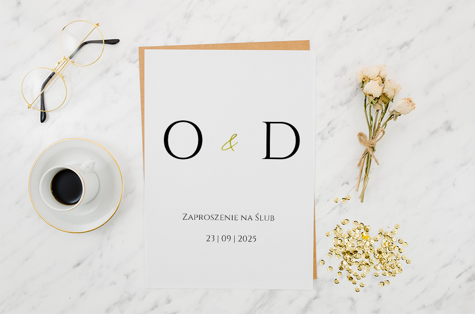 Składane z kieszonką + rsvp - zestaw Wzór1