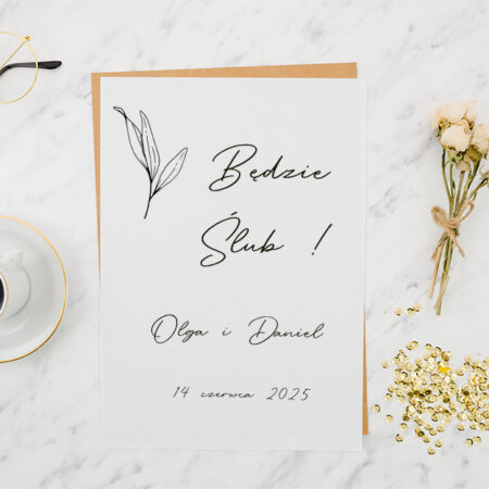 Składane z kieszonką + rsvp - zestaw Wzór2
