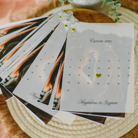 Zaproszenia z Kalką Kalendarz + Zdjęcie + Informacje na 3 kartce