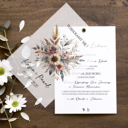 Zaproszenia z Kalką Wzór 4 Boho