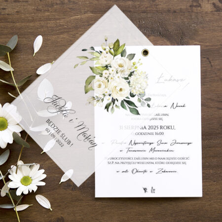 Zaproszenia z Kalką Wzór 14 Kremowe