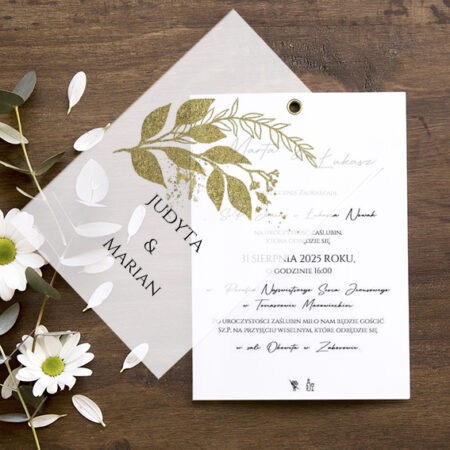 Zaproszenia z Kalką Wzór 7 Złote