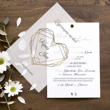 Zaproszenia z Kalką Wzór 8 serce geometryczne