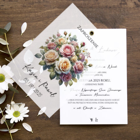 Zaproszenia z Kalką Wzór 17 Róże