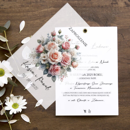 Zaproszenia z Kalką Wzór 18 Róże