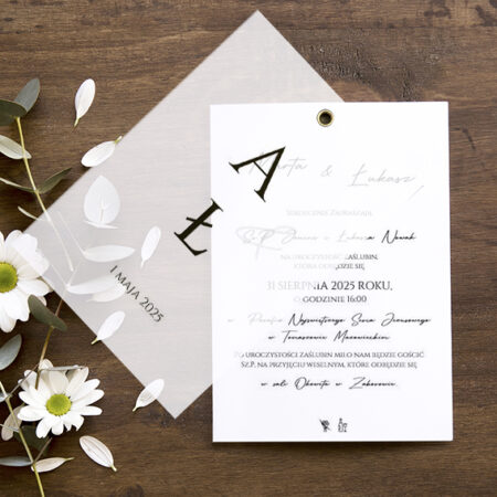 Zaproszenia z Kalką Wzór 24 minimalistyczne