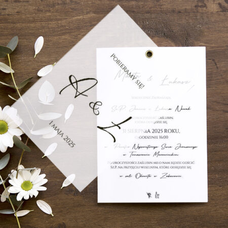 Zaproszenia z Kalką Wzór 25 minimalistyczne