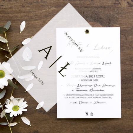 Zaproszenia z Kalką Wzór 26 minimalistyczne