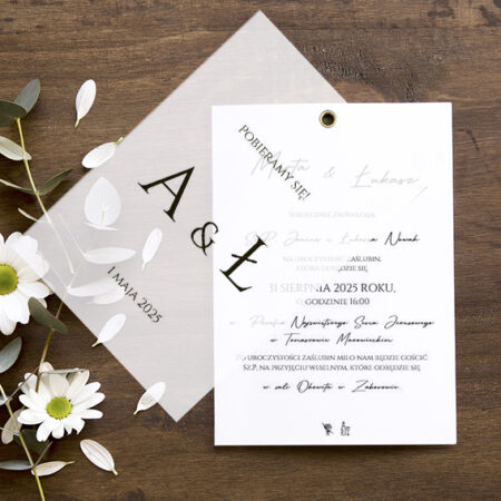 Zaproszenia z Kalką Wzór 27 minimalistyczne