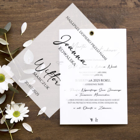Zaproszenia z Kalką Wzór 28 minimalistyczne