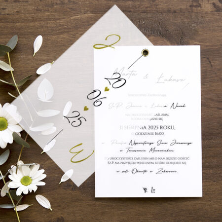 Zaproszenia z Kalką Wzór 29 minimalistyczne