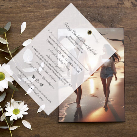 Zaproszenia z Kalką oraz ze zdjęciem - zdjęcie na papierze