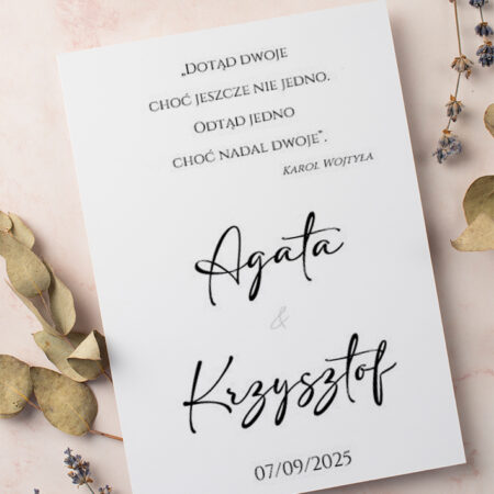 Zaproszenie Ślubne składane prostokątne Wzór16 minimalistyczne