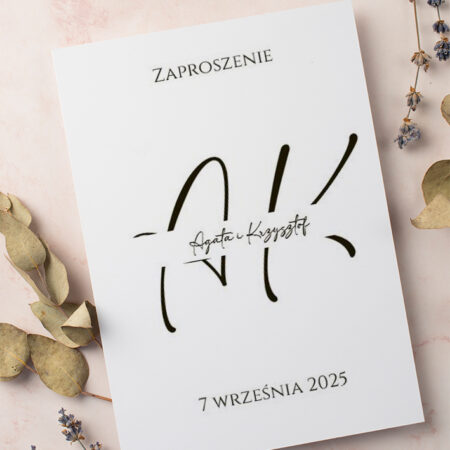 Zaproszenie Ślubne składane prostokątne Wzór24 minimalistyczne