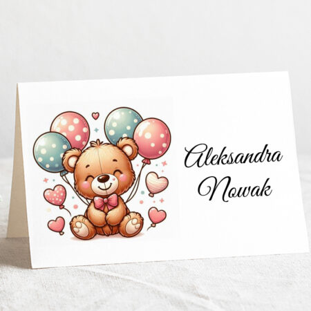 Winietka Chrzest Święty Wzór12 Miś z Balonami