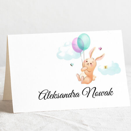 Winietka Chrzest Święty Wzór5 Balony Króliczek Królik